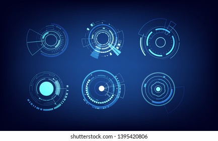 Vector icon set technology circle design.