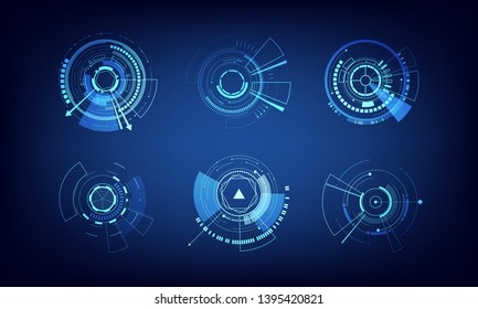 Vector icon set technology circle design.