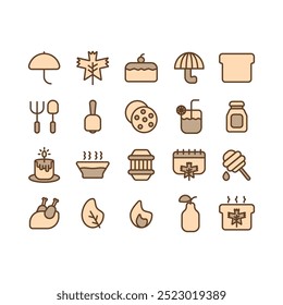 Vektorsymbol-Set Thema Tanks geben mit flachen Linie Design