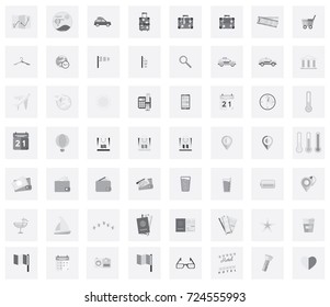 vector icon set tourism grey