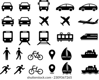  Juego de iconos vectores para transporte