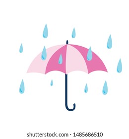 vector icon set for umbrella , with rain and umbrella with isolated background, easy to edited , vector illustration object