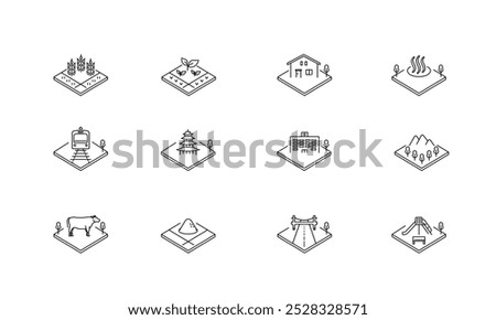 Vector Icon Set for Various Land Types (Zoning) 