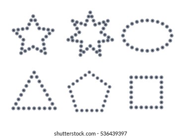 Vector icon set for various shape on white background