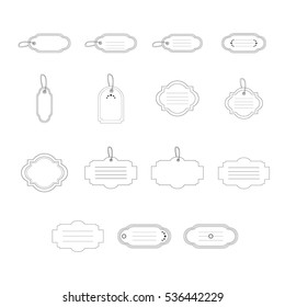 Vector icon set for various tag on white background