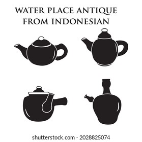 Vector o ícono Set de Agua Lugar Antiguo de Indonesia