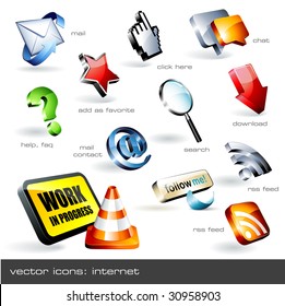 vector icon set: web (12 pieces)