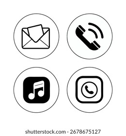Un conjunto de iconos de Vector para Botones y símbolos de comunicación de Web, móvil y empresarial