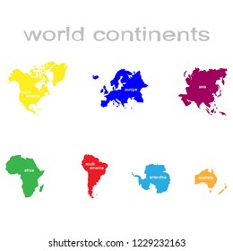 vector icon set with world continents 