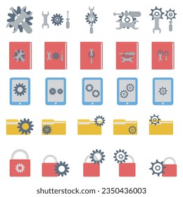 Vector icon settings, tools, gears, Gear Sign Isolated on white background. Help choice account concept. Trendy flat style for graphic design, logo, Web site, social media, UI, mobile app, EPS10