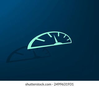 Vector icon with shadow on blue background