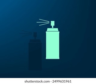 Vector icon with shadow on blue background