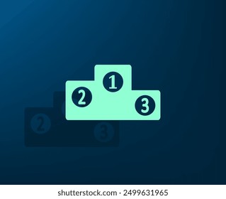 Icono de Vector con sombra sobre fondo azul