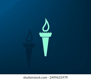 Vector icon with shadow on blue background