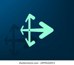 Vector icon with shadow on blue background