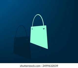 Icono de Vector con sombra sobre fondo azul