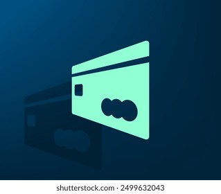 Vector icon with shadow on blue background