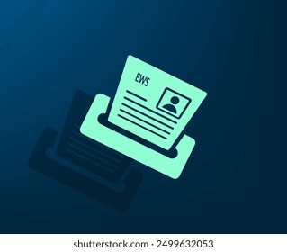 Vector icon with shadow on blue background