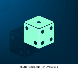 Vector icon with shadow on blue background