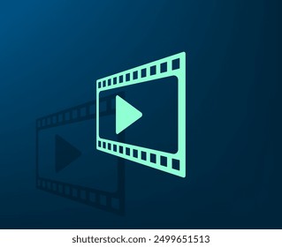 Vector icon with shadow on blue background