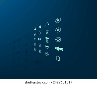 Vector icon with shadow on blue background