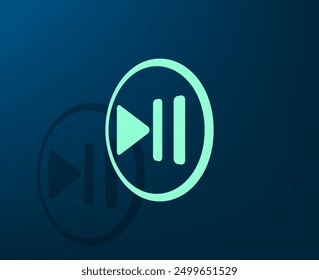 Vector icon with shadow on blue background