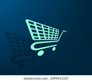 Vector icon with shadow on blue background