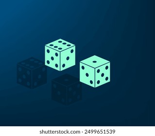 Vector icon with shadow on blue background