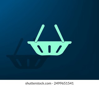 Vector icon with shadow on blue background