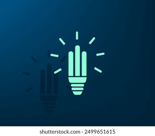 Vector icon with shadow on blue background