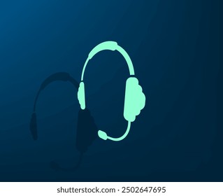 Vector icon with shadow on blue background