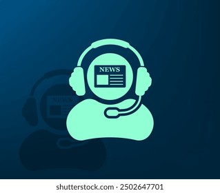 Icono de Vector con sombra sobre fondo azul