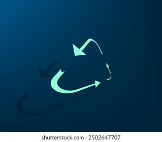 Vector icon with shadow on blue background