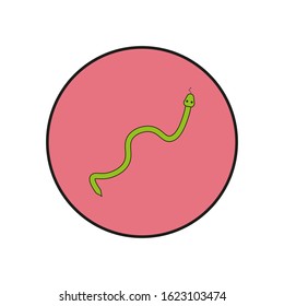 vector icon, with the shape of dangerous snake crawling