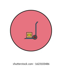 vector icon, shaped a cart to transport packages