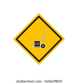 vector icon, shaped a cart to transport packages