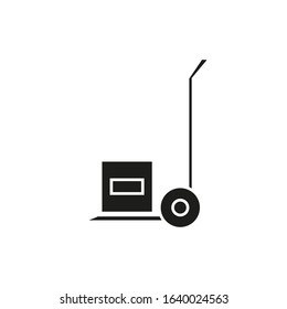vector icon, shaped a cart to transport packages