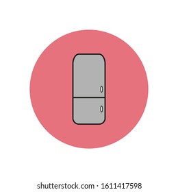 vector icon shaped fridge with freezer