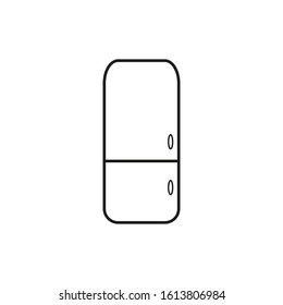 vector icon shaped fridge with freezer