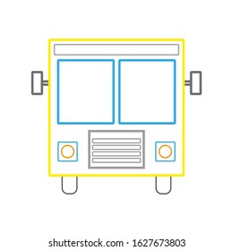 vector icon, shaped like a school bus