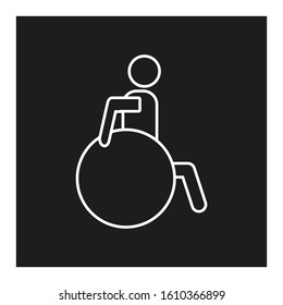 vector icon shaped man in a wheelchair