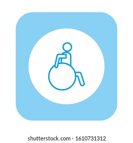vector icon shaped man in a wheelchair