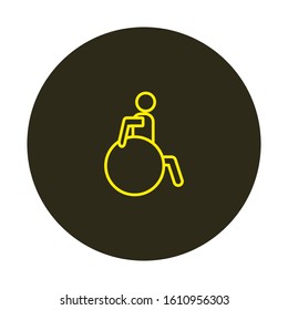vector icon shaped man in a wheelchair