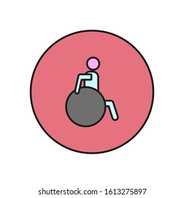 vector icon shaped man in a wheelchair