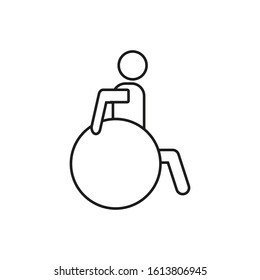 vector icon shaped man in a wheelchair
