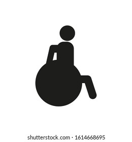 vector icon shaped man in a wheelchair
