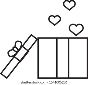 vector icon shaped valentine's gift box