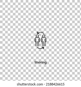 Vector Icon of sharing. Vector illustration in dark color and transparent background (png)