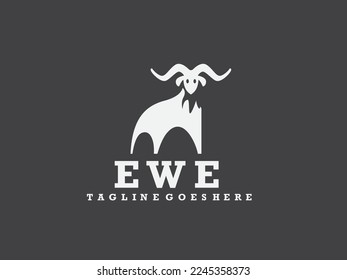 vector icon Sheep animal logo design silhouette illustration