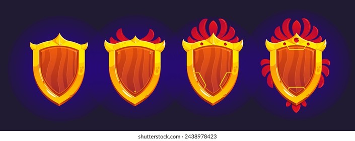 vector; icon; shield; template; 3d; set; esport; game; fantasy; protection; trophy